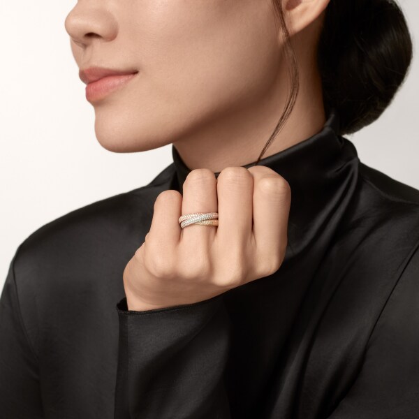 Trinity ring White gold, yellow gold, rose gold, diamonds