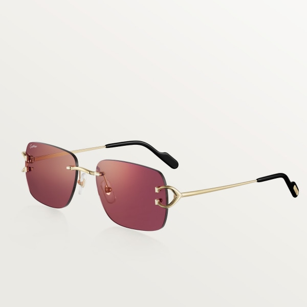 Signature C de Cartier sunglasses Smooth golden-finish metal, burgundy lenses