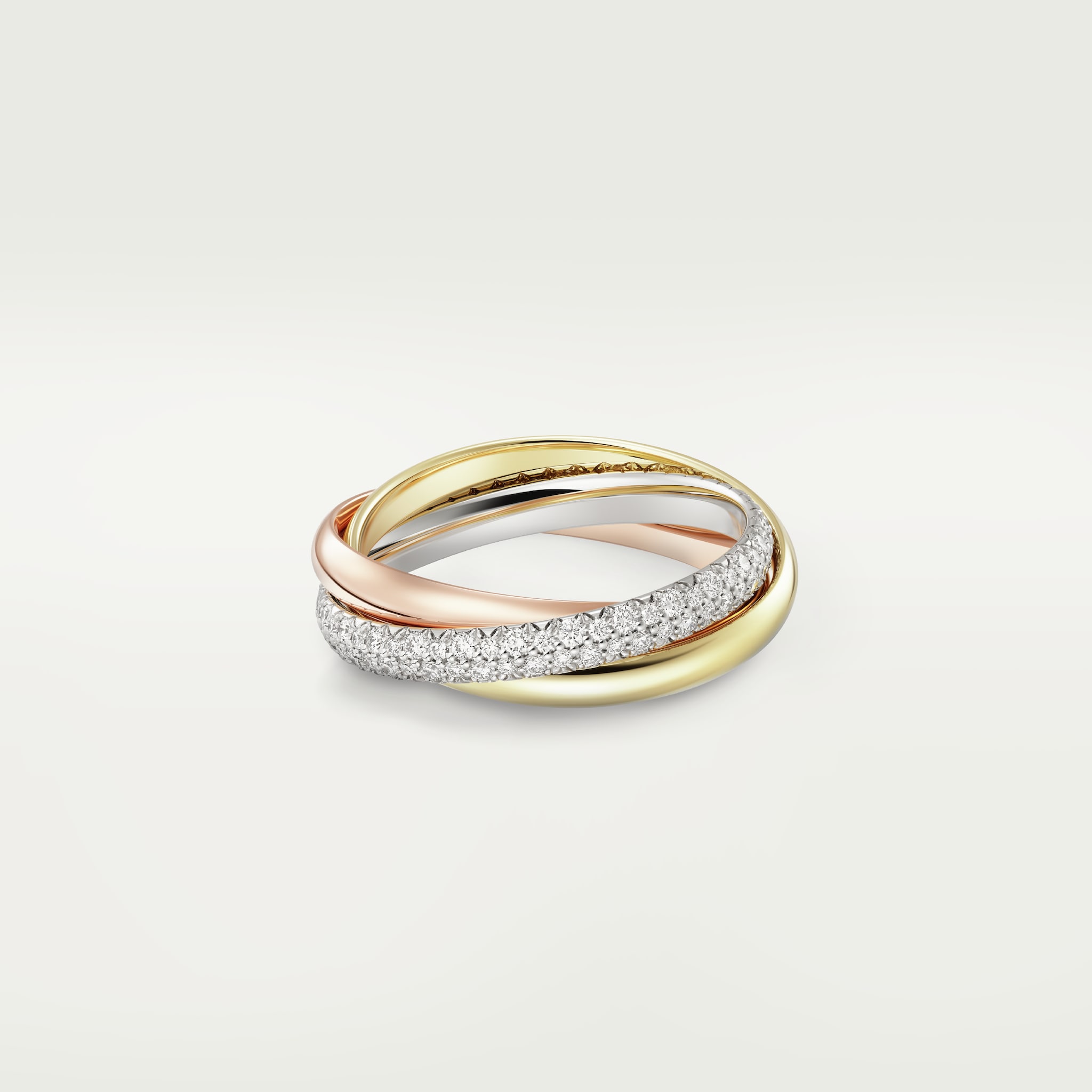 Trinity ring, small modelWhite gold, yellow gold, rose gold, diamonds