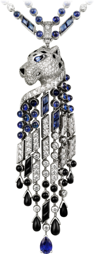 Panthère de Cartier necklace White gold, sapphires, onyx, diamonds