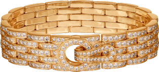 Agrafe bracelet Yellow gold, diamonds