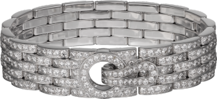 Agrafe bracelet, paved  White gold, diamonds