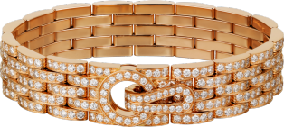 Agrafe bracelet, paved  Rose gold, diamonds
