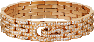 Agrafe bracelet Rose gold, diamonds