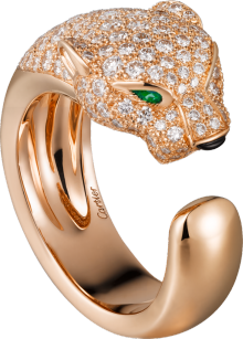 Panthère de Cartier ring Rose gold, diamonds, emeralds, onyx