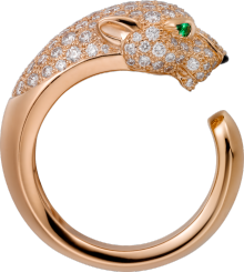 Panthère de Cartier ring Rose gold, diamonds, emeralds, onyx