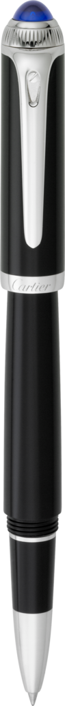 R de Cartier rollerball pen Black composite, palladium-finish details