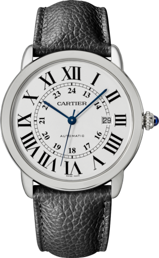 mens cartier leather strap watch
