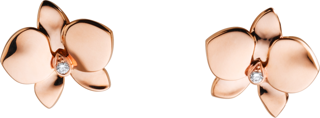 Caresse d’Orchidées par Cartier earringsRose gold, diamonds