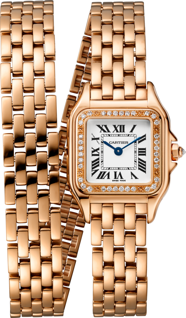 Panthère de Cartier watchSmall model, quartz movement, rose gold, diamonds