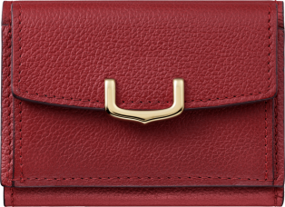 C de Cartier Small Leather Goods, wallet Red spinel-coloured taurillon leather, golden finish