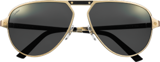 Santos de Cartier sunglasses Brushed champagne golden-finish metal, grey polarised lenses with golden flash