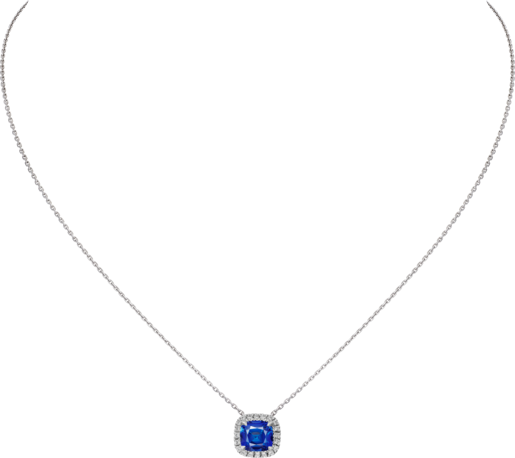 Cartier Destinée necklace with coloured stoneWhite gold, sapphire, diamonds.