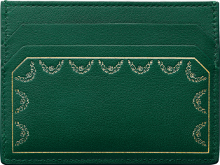 Simple Card Holder, Guirlande de Cartier Green calfskin, golden finish