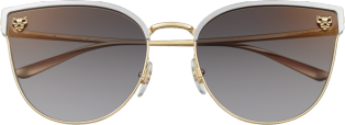 Panthère de Cartier sunglasses Smooth golden-finish and brushed platinum-finish metal, grey lenses with golden flash