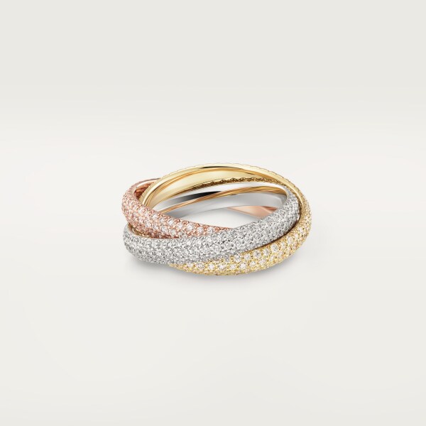 Trinity ring White gold, yellow gold, rose gold, diamonds