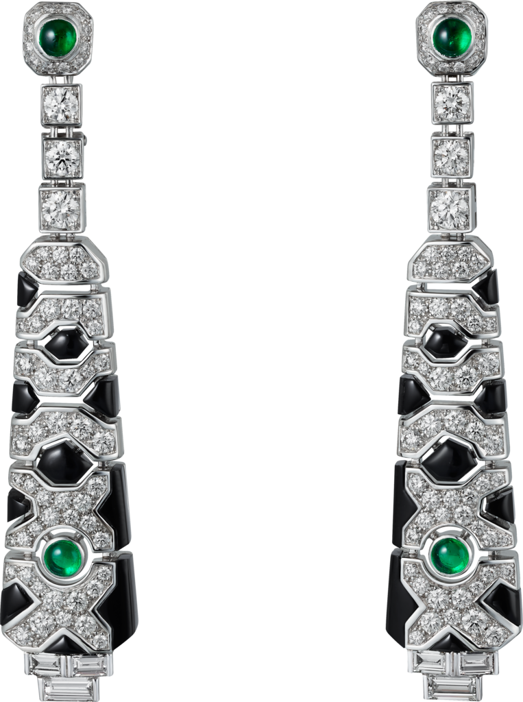 [Sur]naturel earringsWhite gold, emerald, onyx, diamonds
