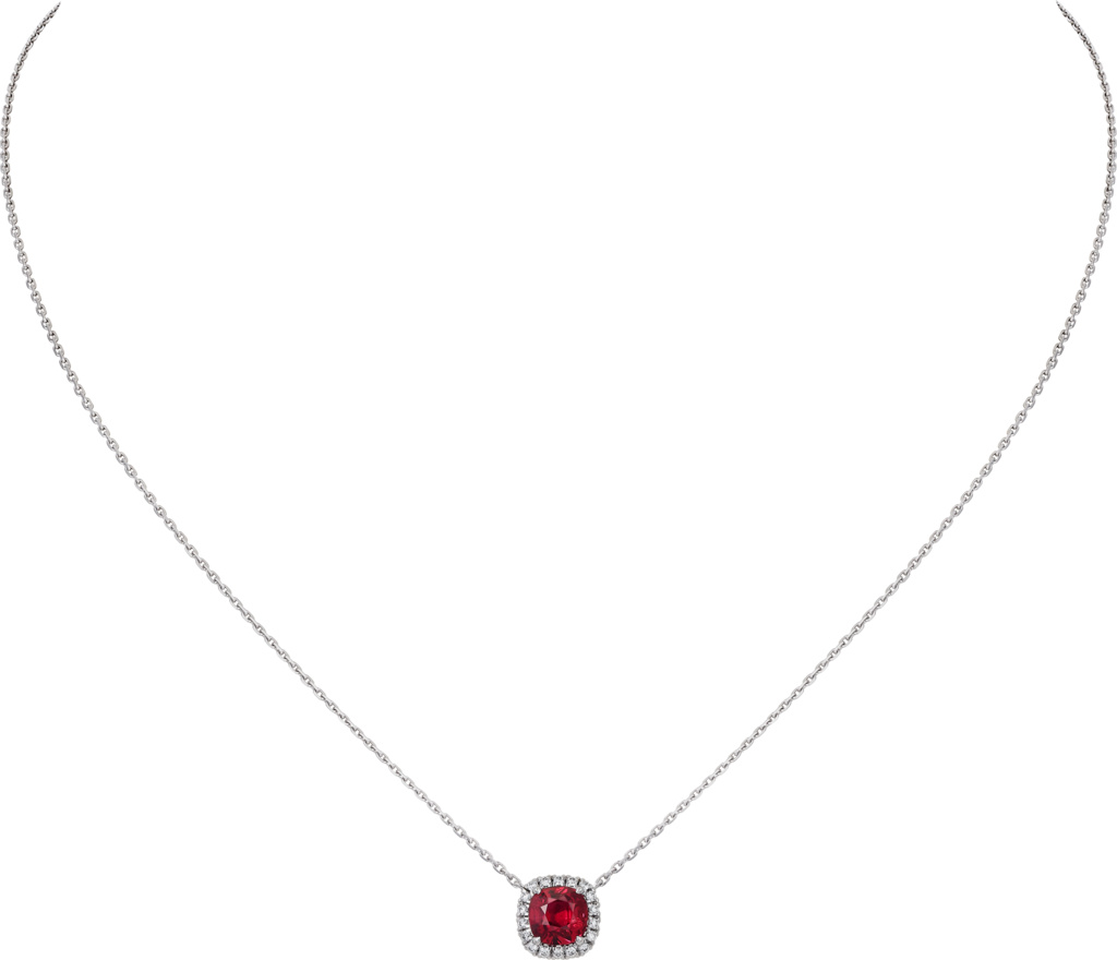 Cartier Destinée necklace with coloured stoneWhite gold, rubies, diamonds