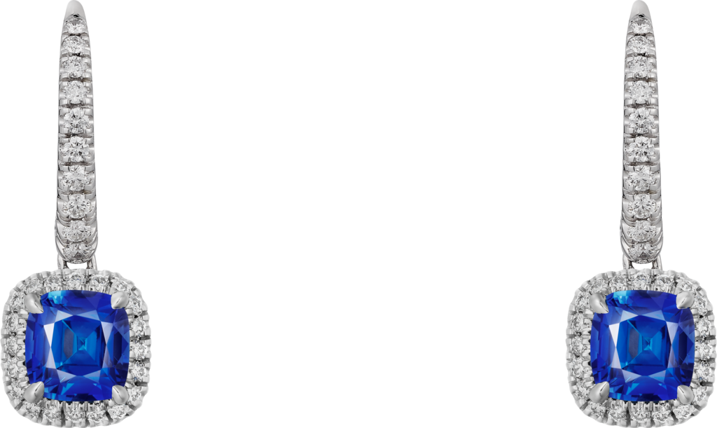 Cartier Destinée earrings with coloured stoneWhite gold, sapphire, diamonds.