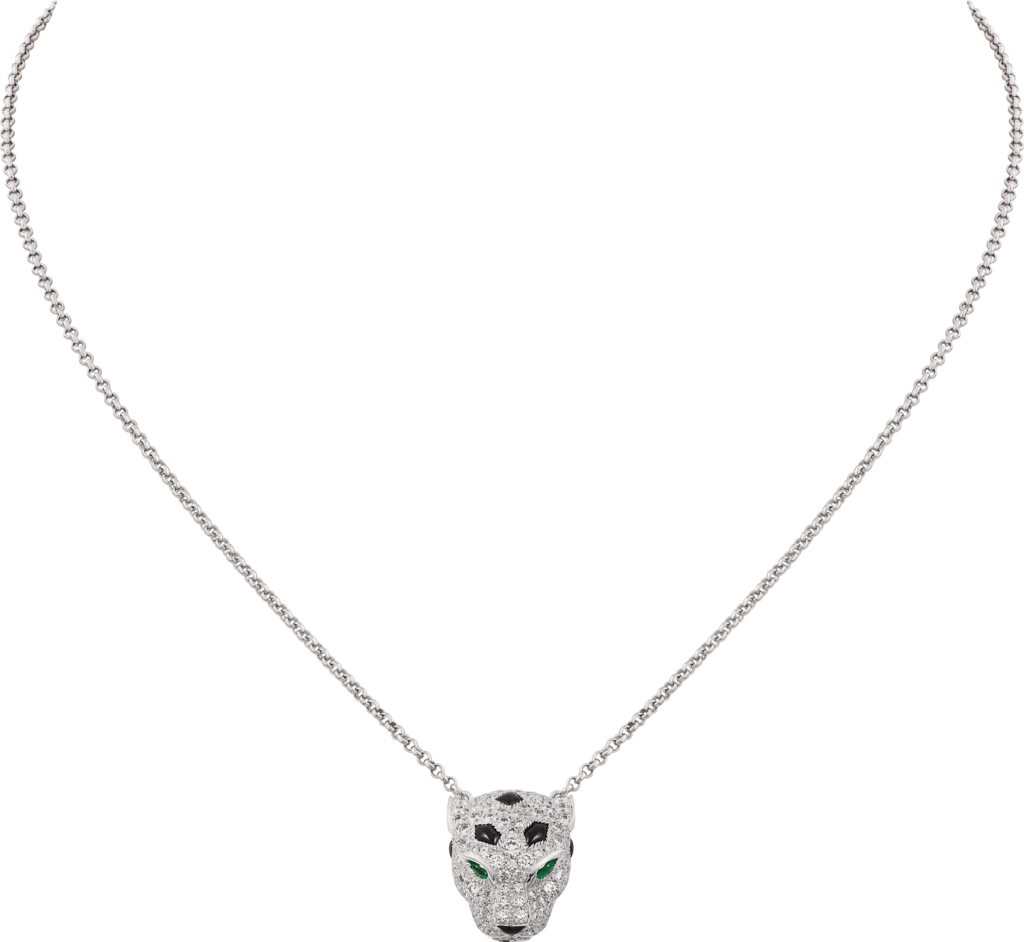 Panthère de Cartier necklaceWhite gold, onyx, emeralds, diamonds