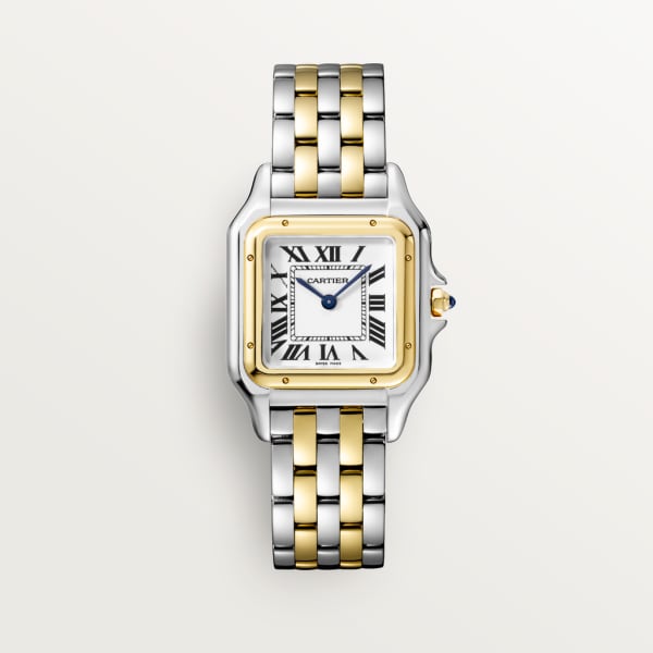 Panthère de Cartier watch Medium model, quartz movement, yellow gold, steel