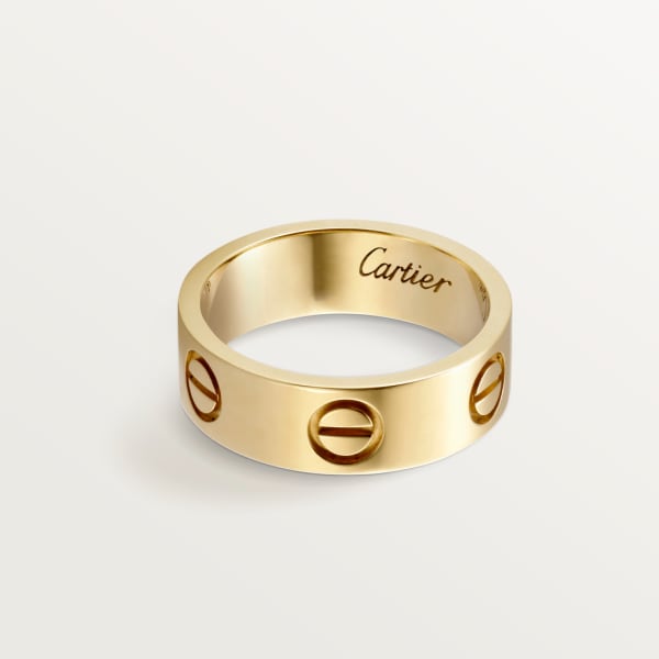 LOVE ring: LOVE wedding ring, 18K yellow gold. Width: 5.5mm.
