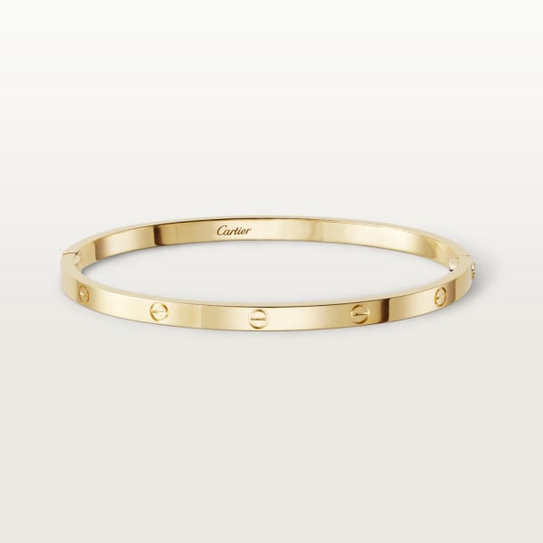 LOVE bracelet, small model: LOVE bracelet, small model, yellow gold 750/1000. Supplied with a screwdriver. Width: 3.65 mm (for size 17). Now available in a slimmer version