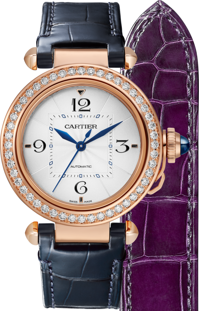 cartier gold watch leather strap