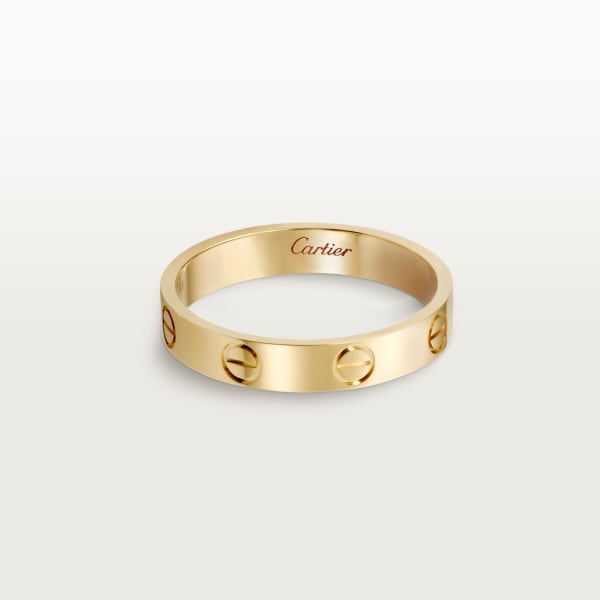 LOVE wedding band: LOVE wedding ring, yellow gold 750/1000. Width: 3.6 mm (for size 52).