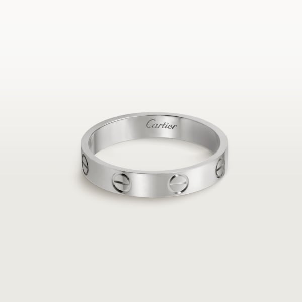 LOVE wedding band: LOVE wedding ring, 18K white gold. Width: 3.6mm.