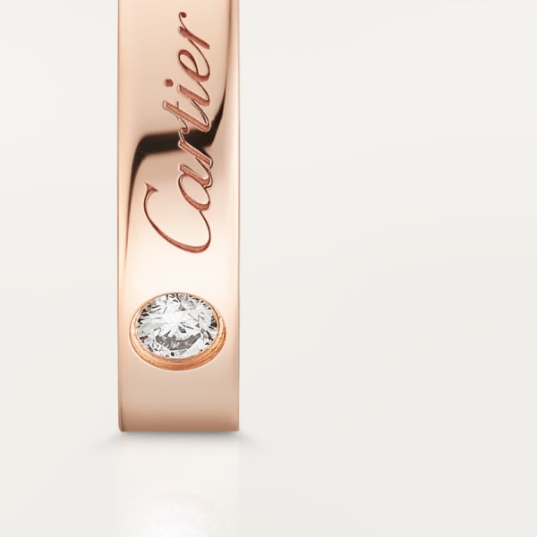 C de Cartier wedding ring, width 3 mm, 1 diamond Rose gold, diamond