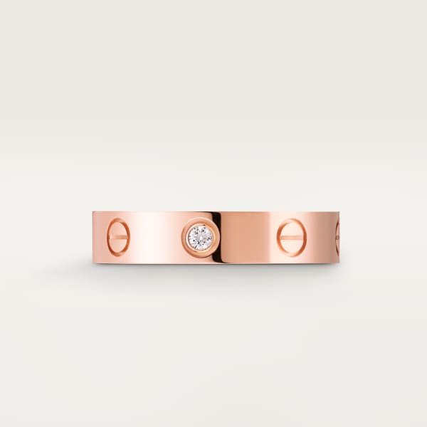 Love wedding band, 1 diamond Rose gold, diamond