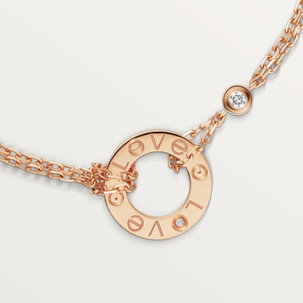 Love bracelet, on chain, 2 diamonds Rose gold, diamonds