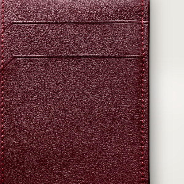 Card Holder, Must de Cartier Burgundy calfskin, golden finish