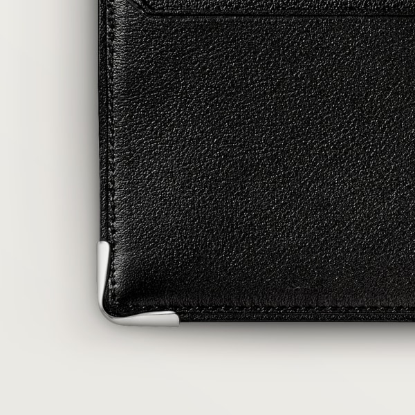 Simple Card Holder, Must de Cartier Black calfskin, stainless steel finish