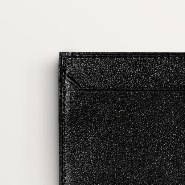 Simple Card Holder, Must de Cartier Black calfskin, stainless steel finish