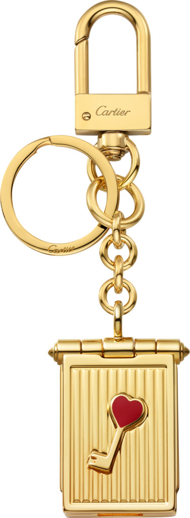 Diabolo de Cartier photo frame key ringLacquered golden-finish metal