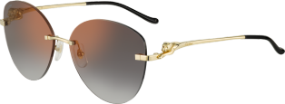 Panthère de Cartier sunglasses Smooth golden-finish metal, grey lenses with golden flash