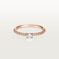 Etincelle de Cartier ring, emerald-cut diamond, paved Rose gold, diamonds