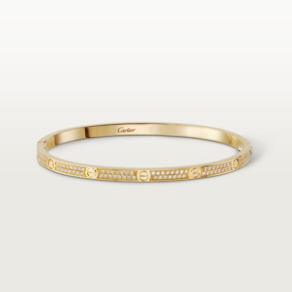 Love bracelet, small model, paved Yellow gold, diamonds