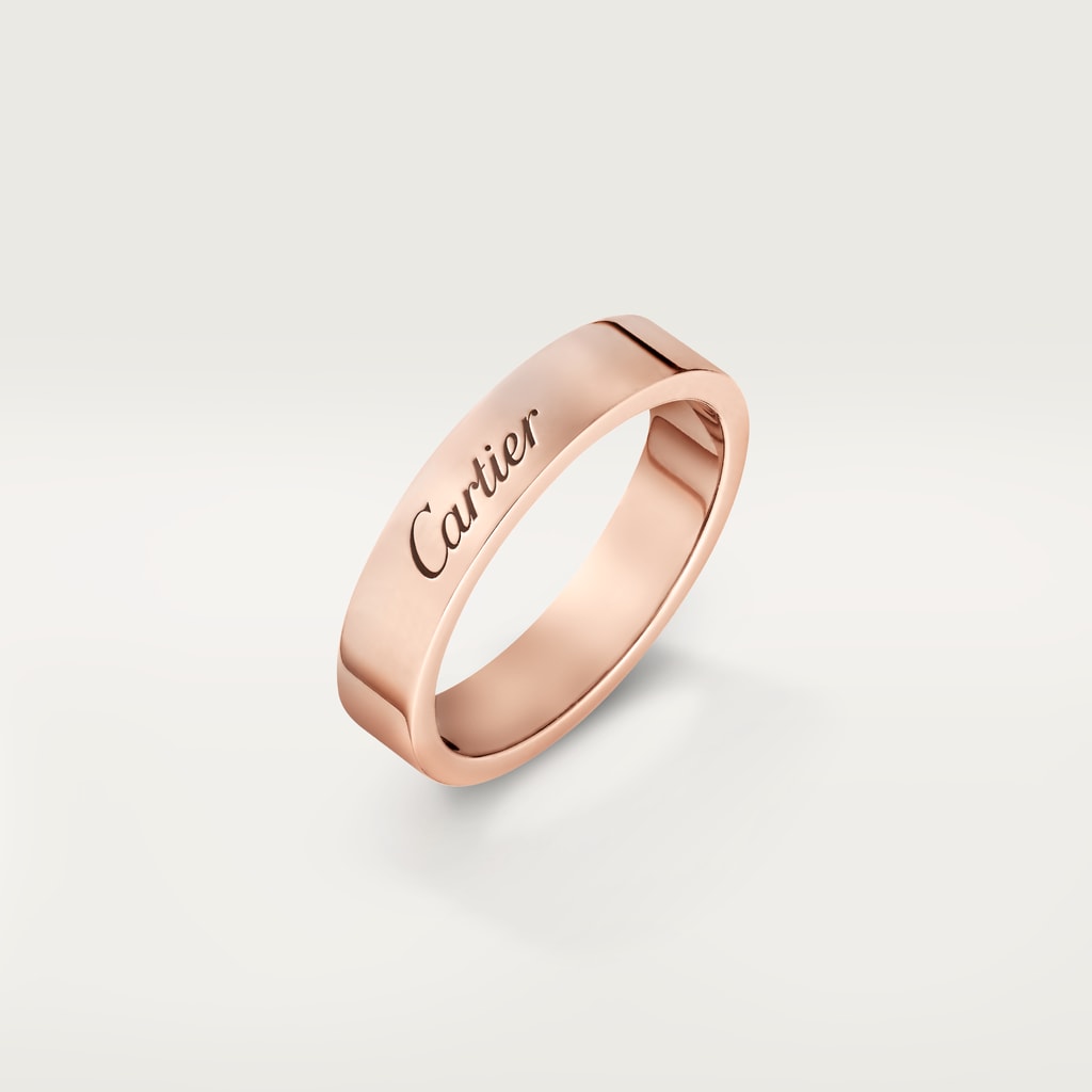 C de Cartier wedding ring, width 4 mmRose gold