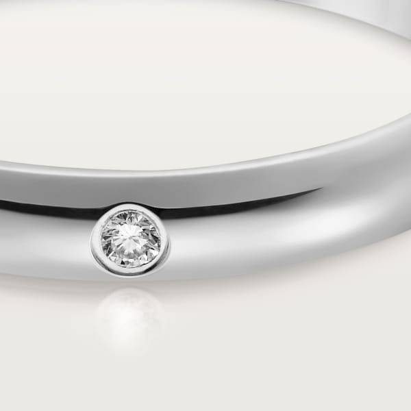1895 wedding ring, width 2.6 mm, 1 diamond Platinum, diamond