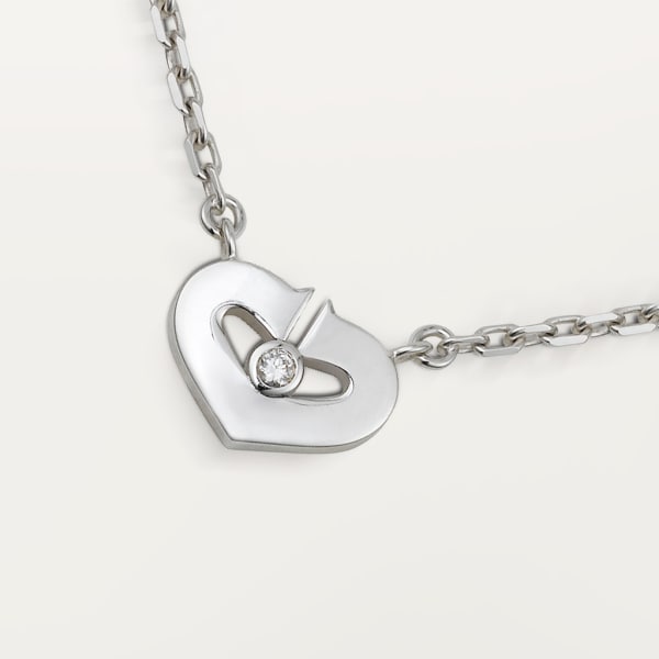 Heart necklace White gold, diamond