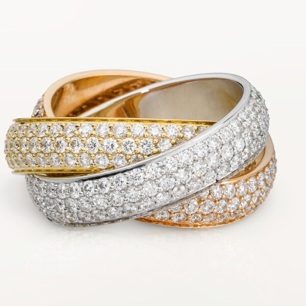 Trinity ring, LM White gold, yellow gold, rose gold, diamonds
