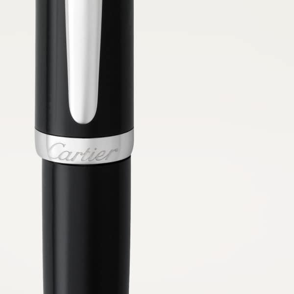 R de Cartier ballpoint pen Black composite, palladium-finish details