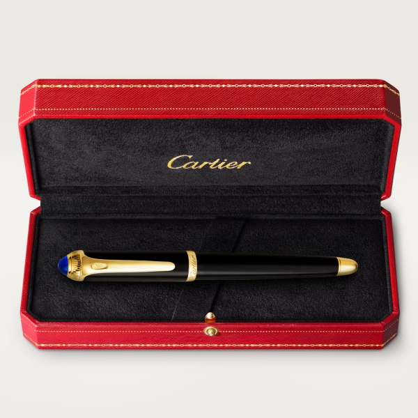 R de Cartier rollerball pen Black composite, yellow golden-finish details