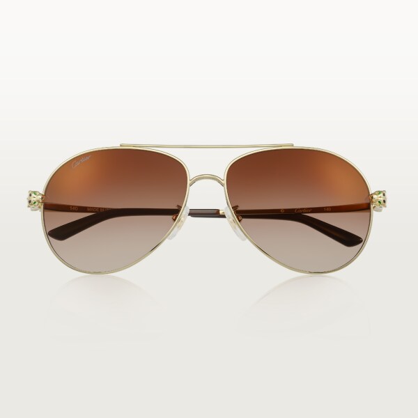 Panthère de Cartier sunglasses Smooth golden-finish metal, graduated brown lenses with golden flash