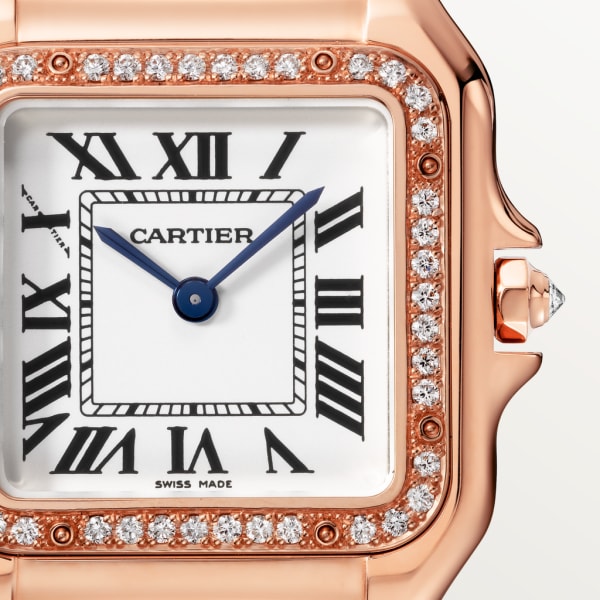 Panthère de Cartier watch Medium model, quartz movement, rose gold, diamonds