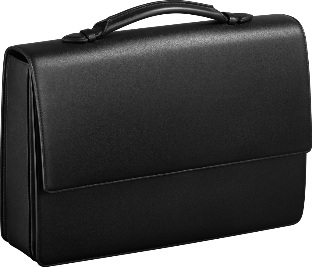 Briefcase, Must de CartierBlack calfskin, palladium finish