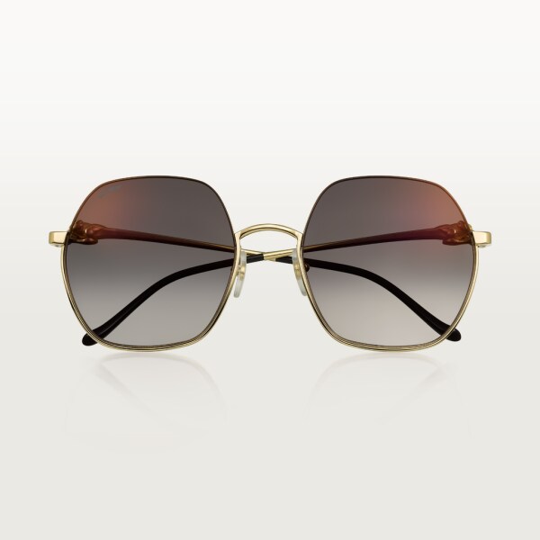 Panthère de Cartier sunglasses Smooth golden-finish metal, grey lenses with golden flash